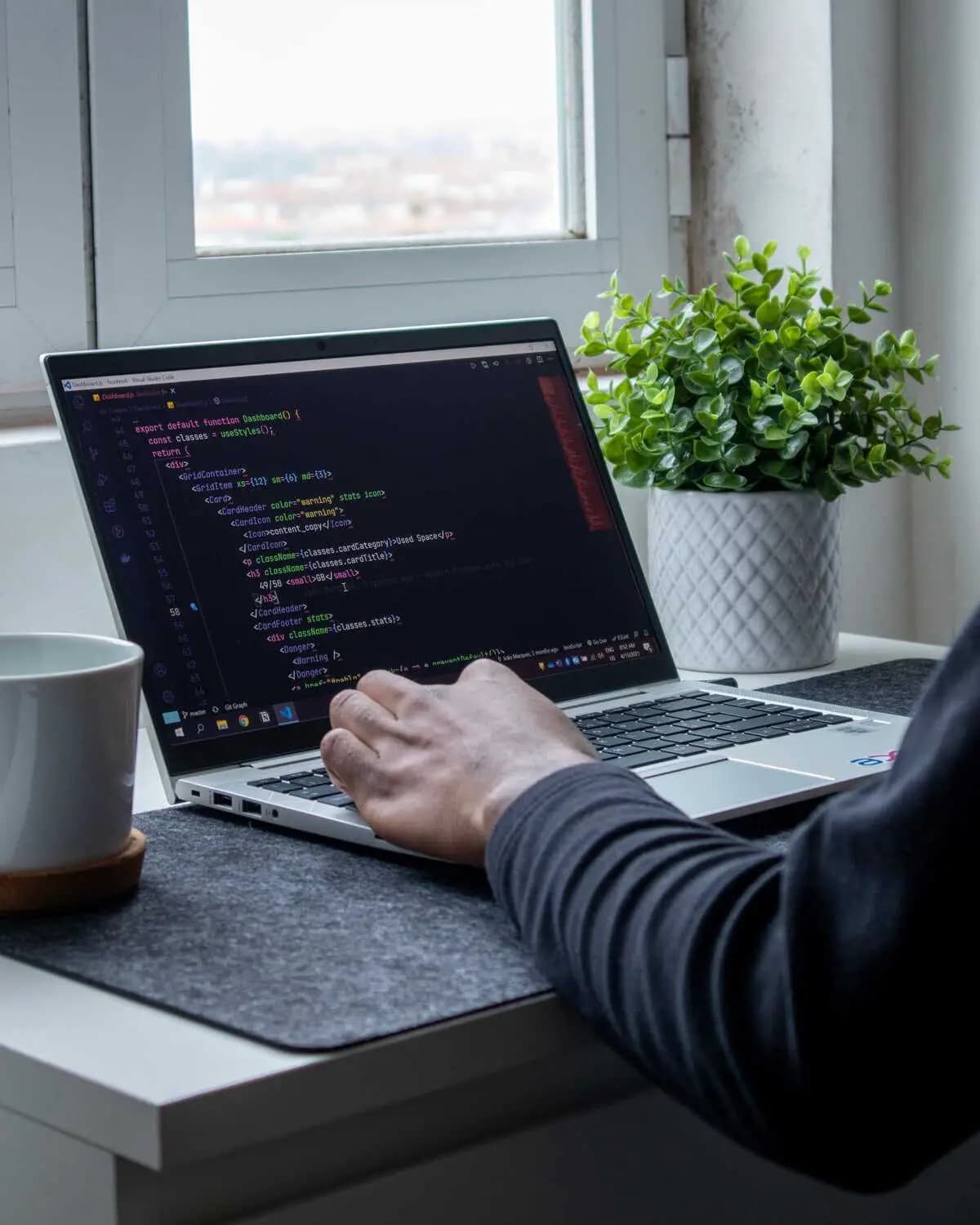 Laptop with code